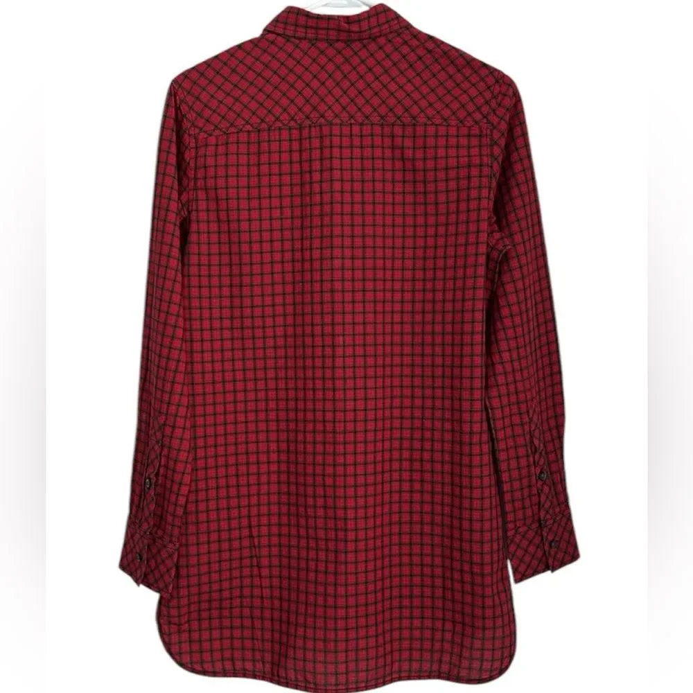 NWT Diesel Western Red & Black Plaid Button-Up Shirt – Size 14Y Style Cacey